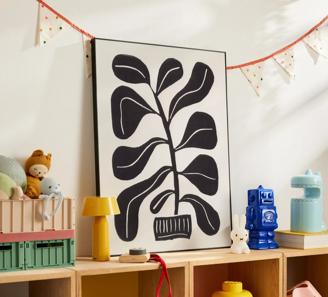 Alisa Galitsyna - Linocut Houseplant alluminio dibond da The Artcircle