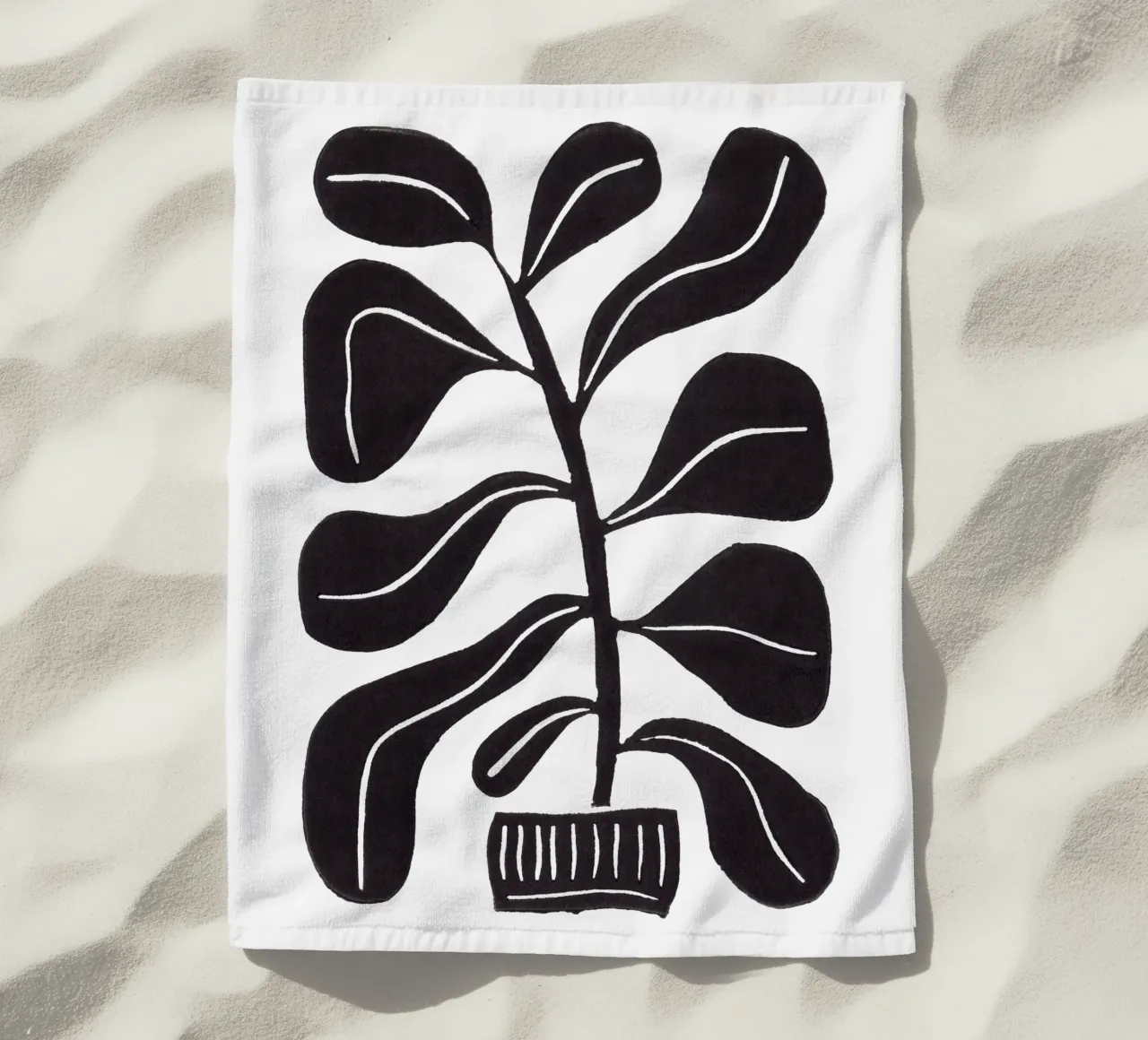 Alisa Galitsyna - Linocut Houseplant telo mare da The Artcircle