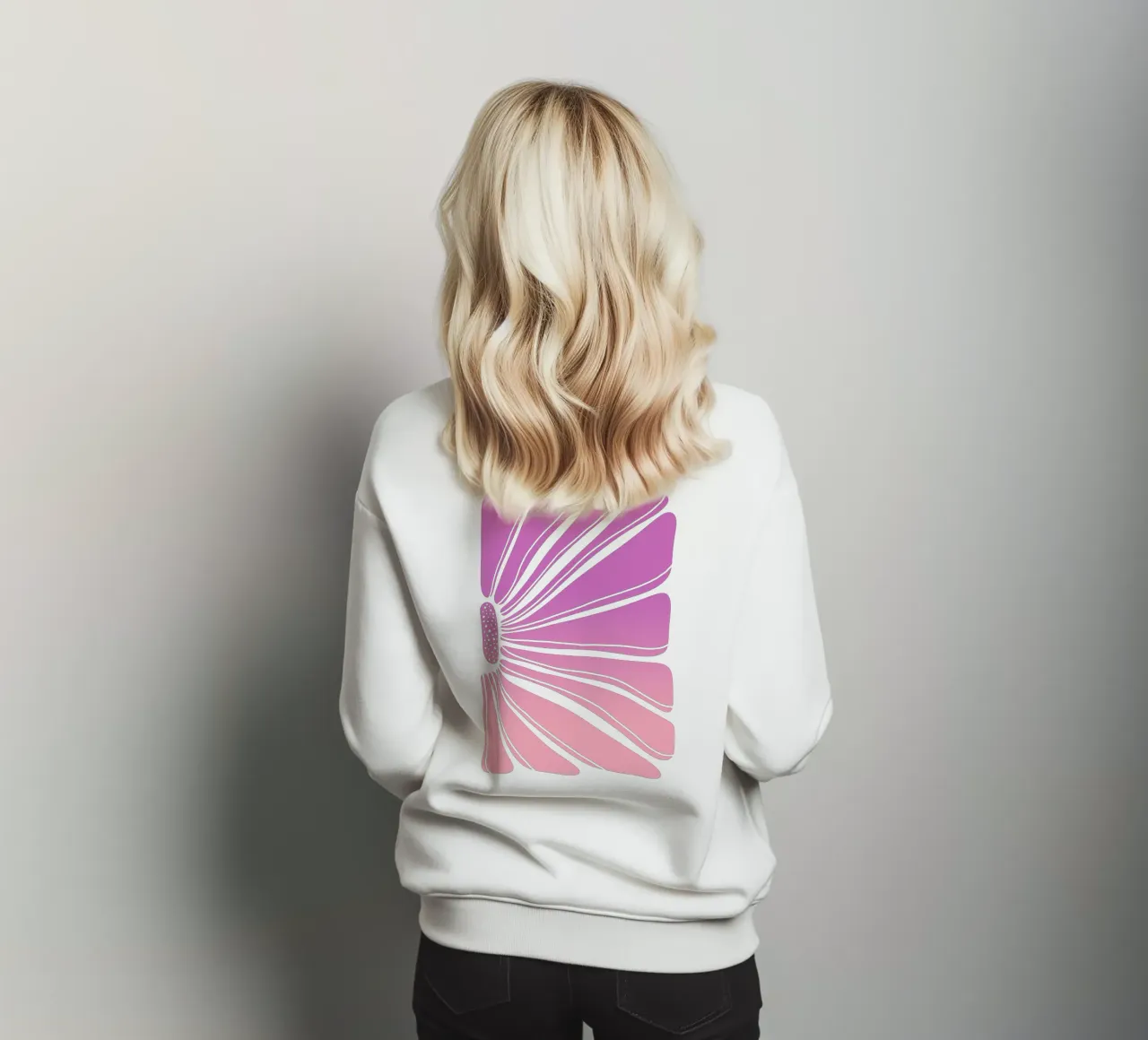 Flower gradient pink felpa da BAINAI STYLE
