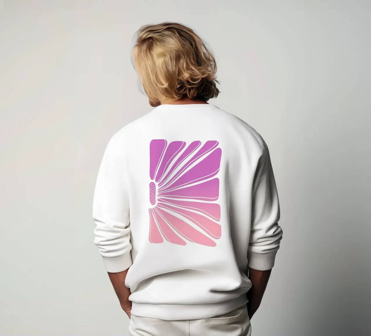 Flower gradient pink felpa da BAINAI STYLE