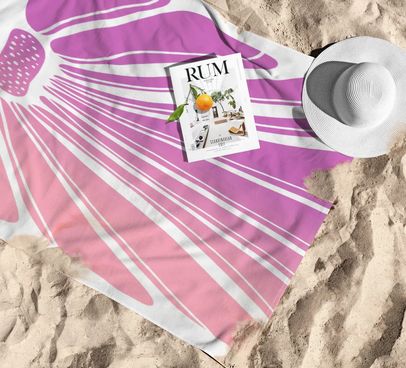 Flower gradient pink telo mare da BAINAI HOME