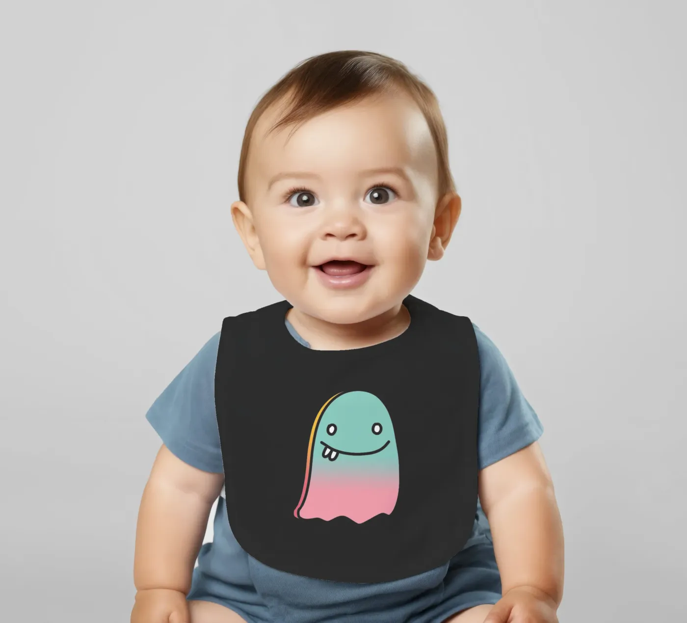 Happy doodle ghost bavaglino da BAINAI KAWAII