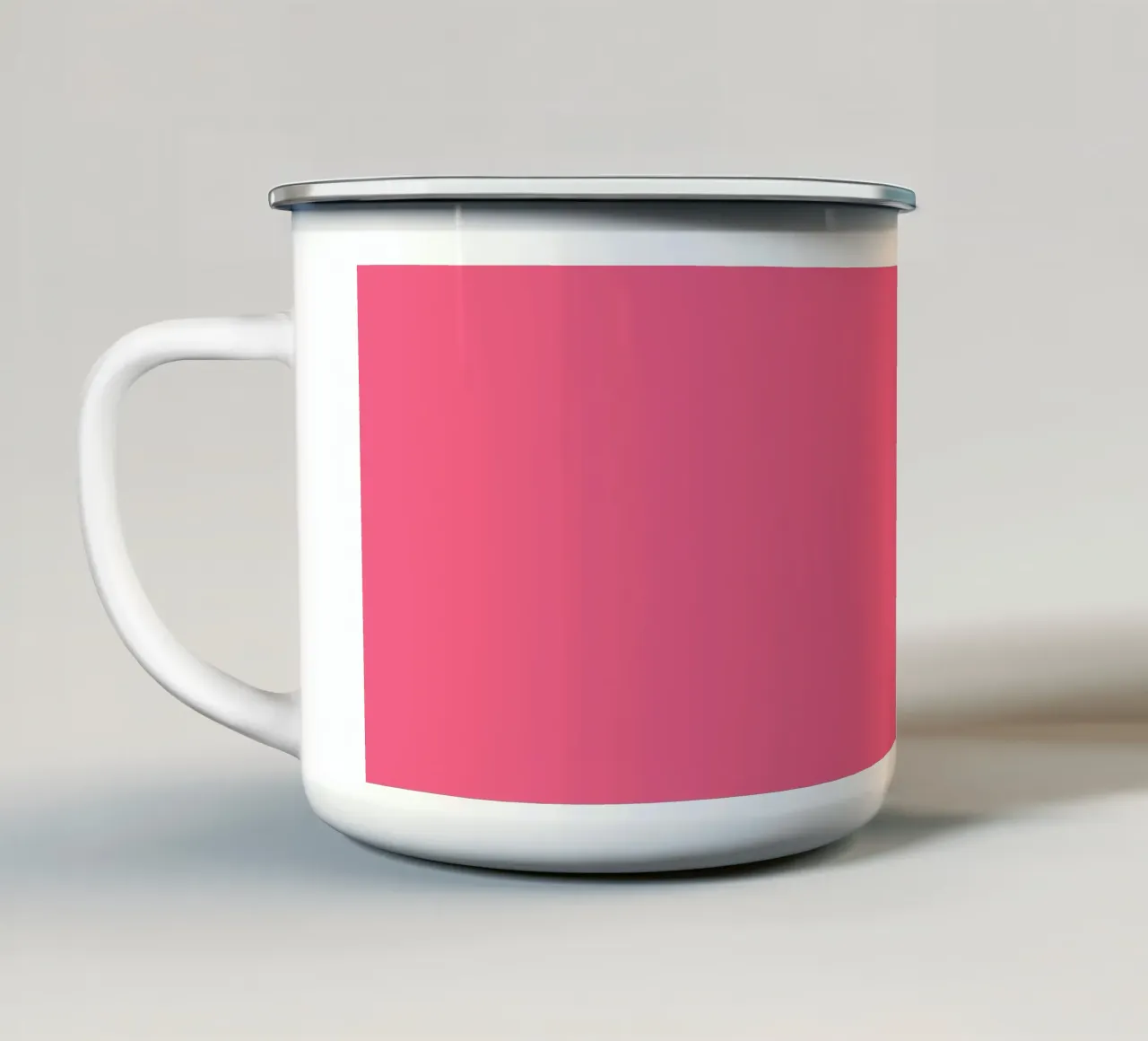 Sfondo rosa con la scritta Non dimenticare di sorridere tazza in smalto da Something for you