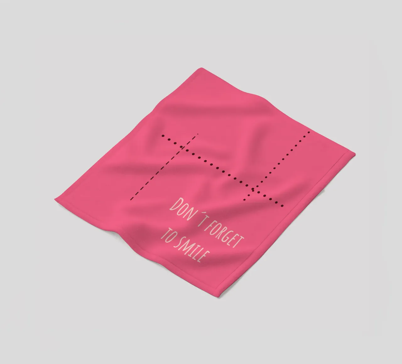 Sfondo rosa con la scritta Non dimenticare di sorridere coperta in pile da Something for you
