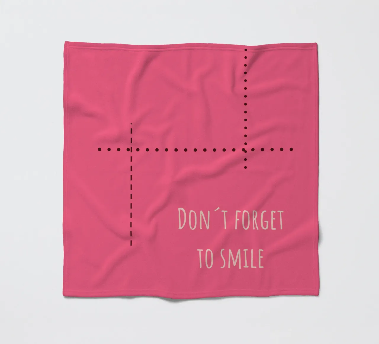 Sfondo rosa con la scritta Non dimenticare di sorridere coperta in pile da Something for you