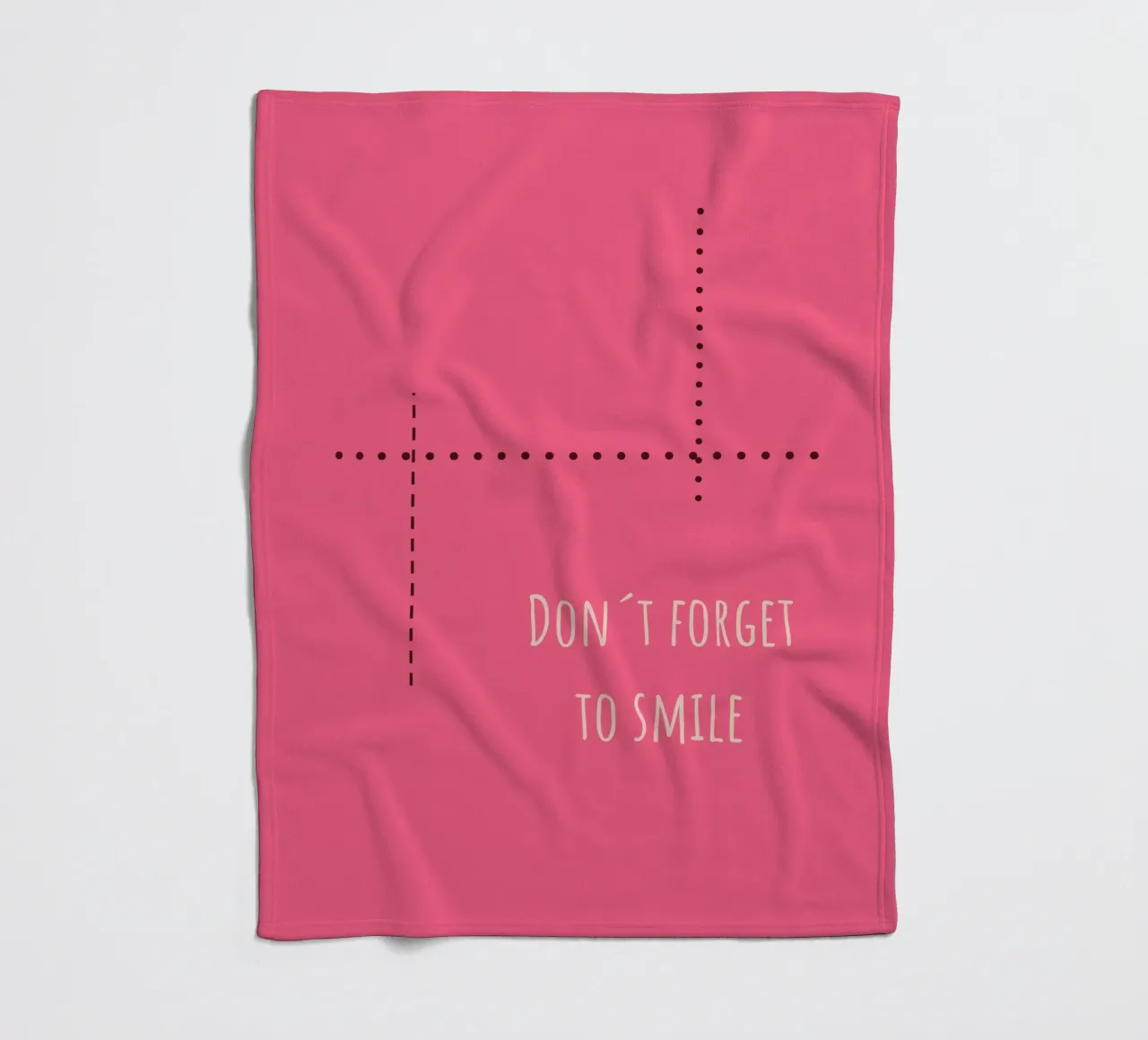 Sfondo rosa con la scritta Non dimenticare di sorridere coperta in pile da Something for you