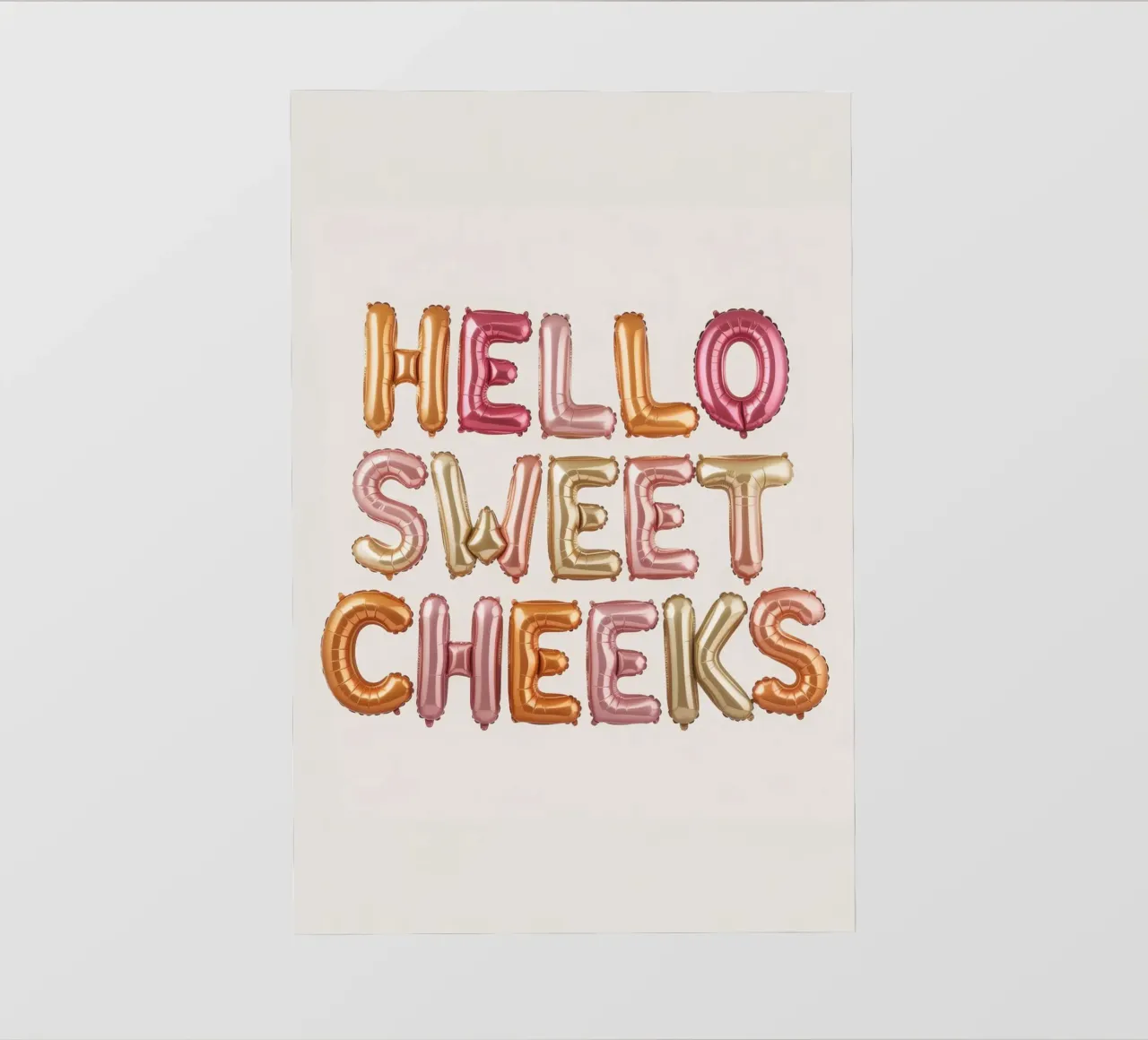 Hello Sweet Cheeks telo in pvc da Words by Niki