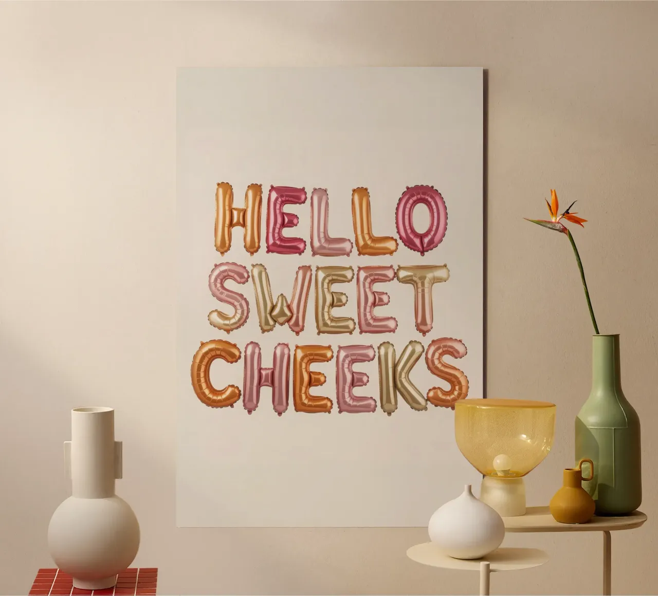 Hello Sweet Cheeks alluminio dibond da Words by Niki