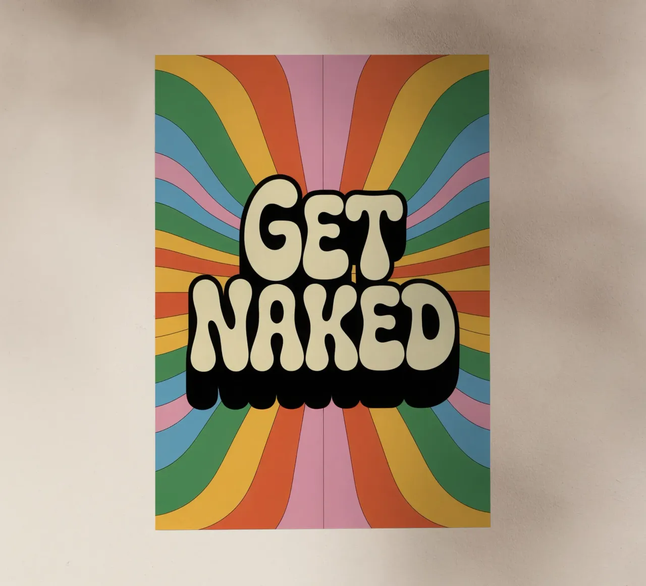 Get Naked – Psychedelic Retro Typografie pellicola backlit da Words by Niki