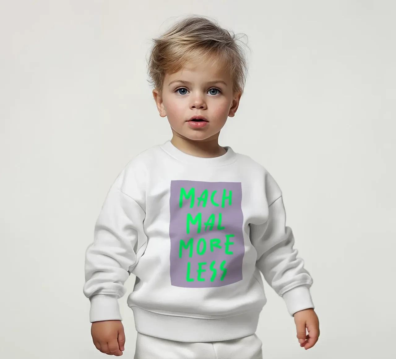 mach mal more less baby sweatshirt by FRICKE DESIGN