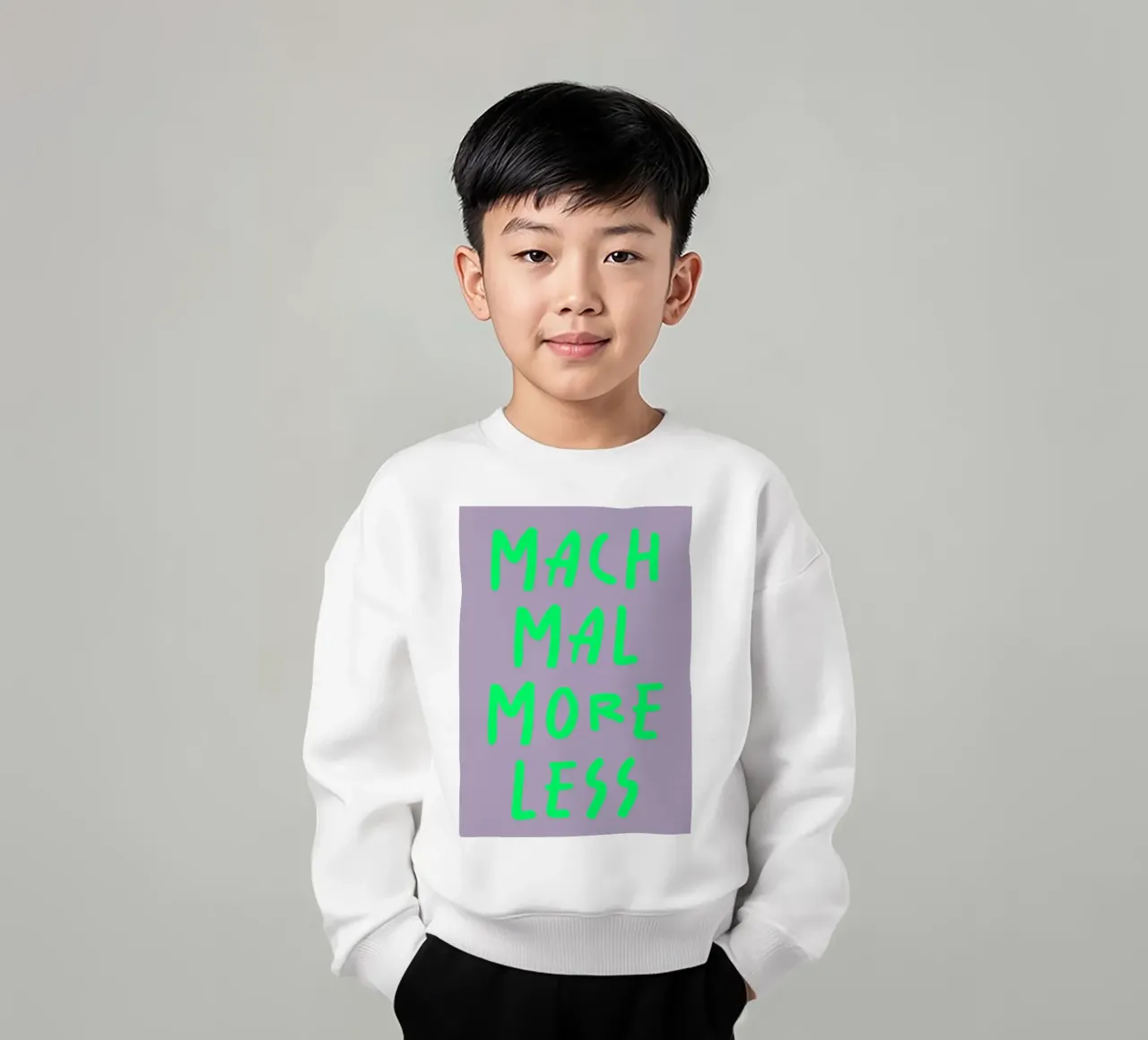mach mal more less felpa bambino da FRICKE DESIGN