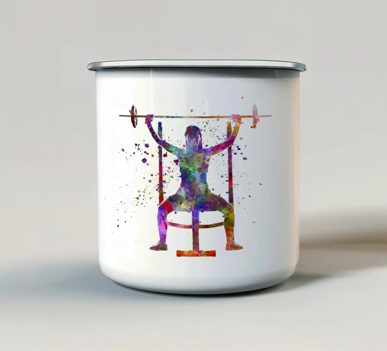 Esercizio di fitness con l'acquerello tazza in smalto da ⚽ Sports Pulse