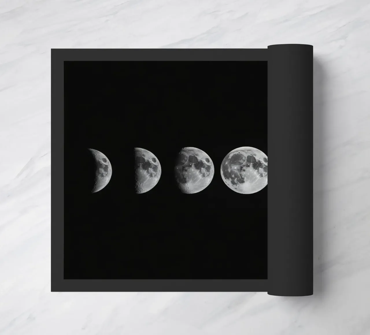 Fasi lunari in bianco e nero - Ciclo lunare zerbino da Plain Thoughts