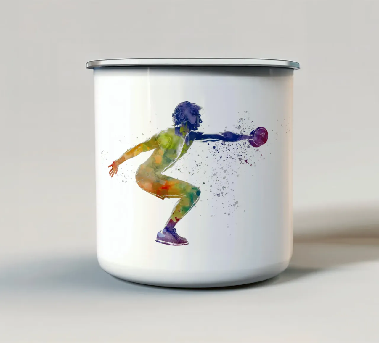 Esercizio di fitness con l'acquerello tazza in smalto da ⚽ Sports Pulse
