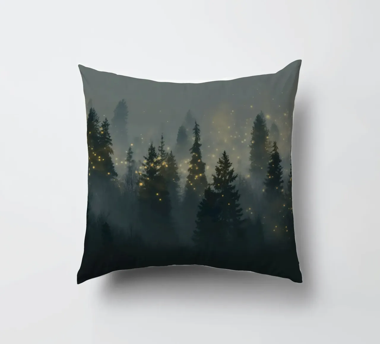 La foresta incantata delle lucciole dorate cuscino da Plain Thoughts