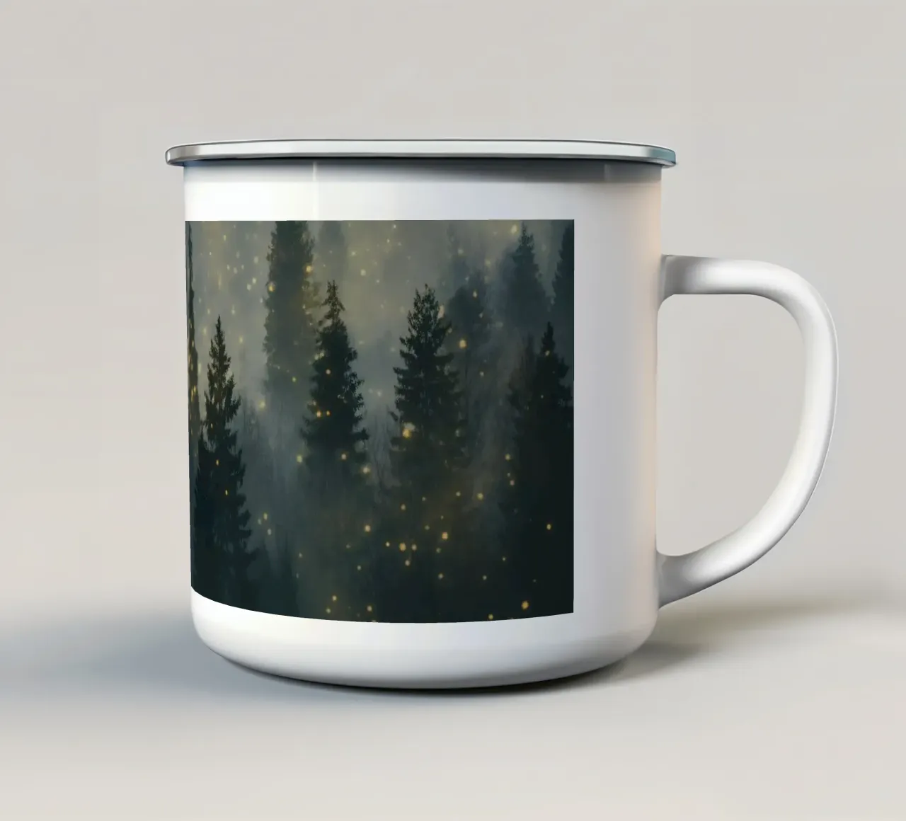 La foresta incantata delle lucciole dorate tazza in smalto da Plain Thoughts