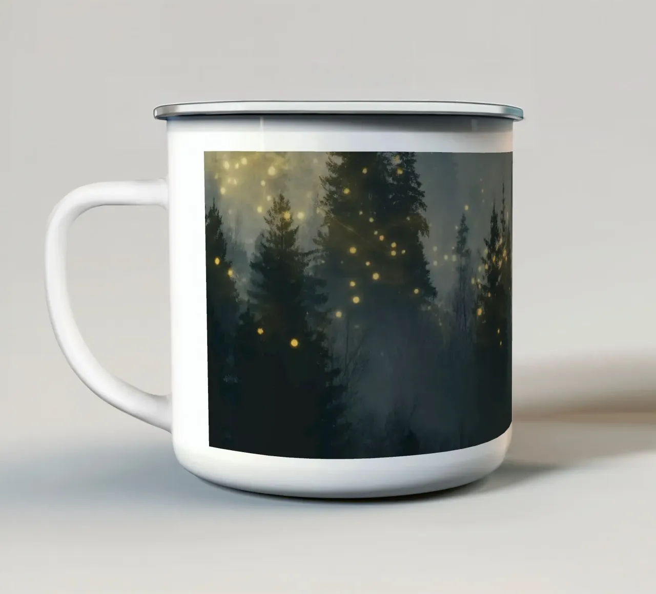 La foresta incantata delle lucciole dorate tazza in smalto da Plain Thoughts