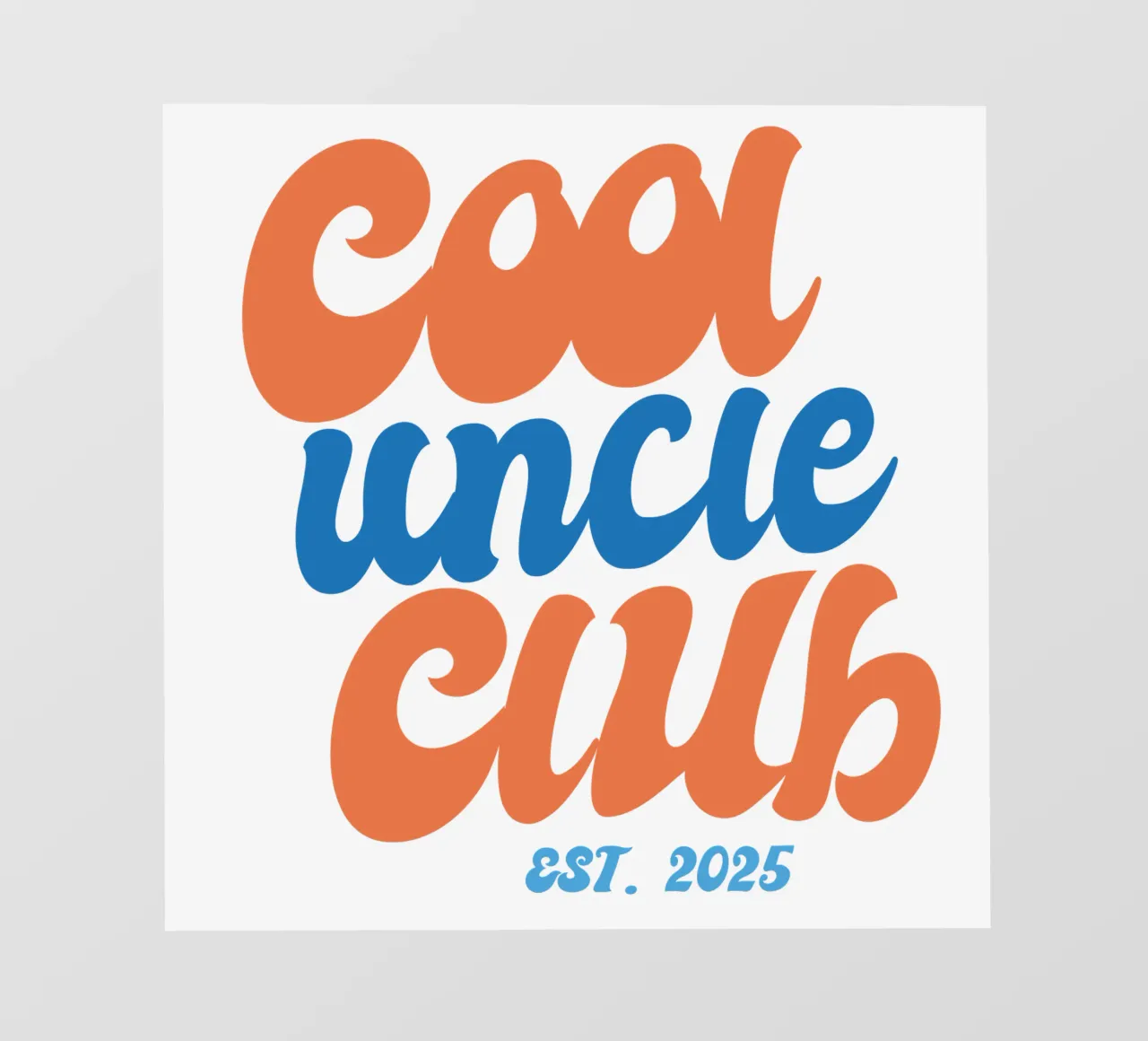 Cool Uncle Club dal 2025 Idea regalo telo in pvc da Typo Designs