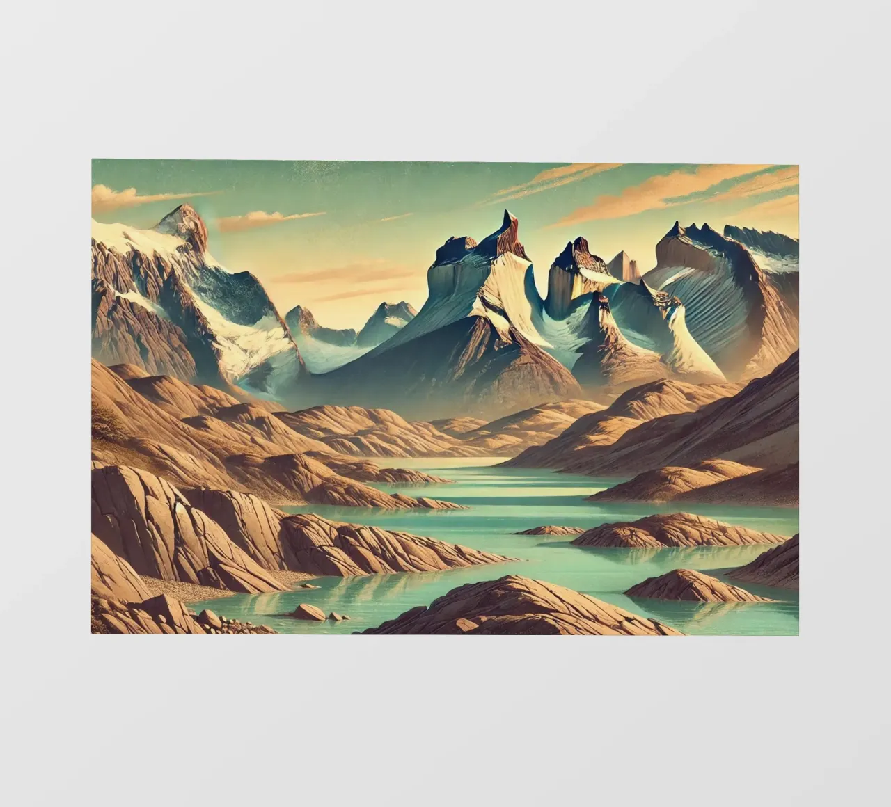 Poster d'epoca del Cile, Torres del Paine telo in pvc da Wanderlust Vibes