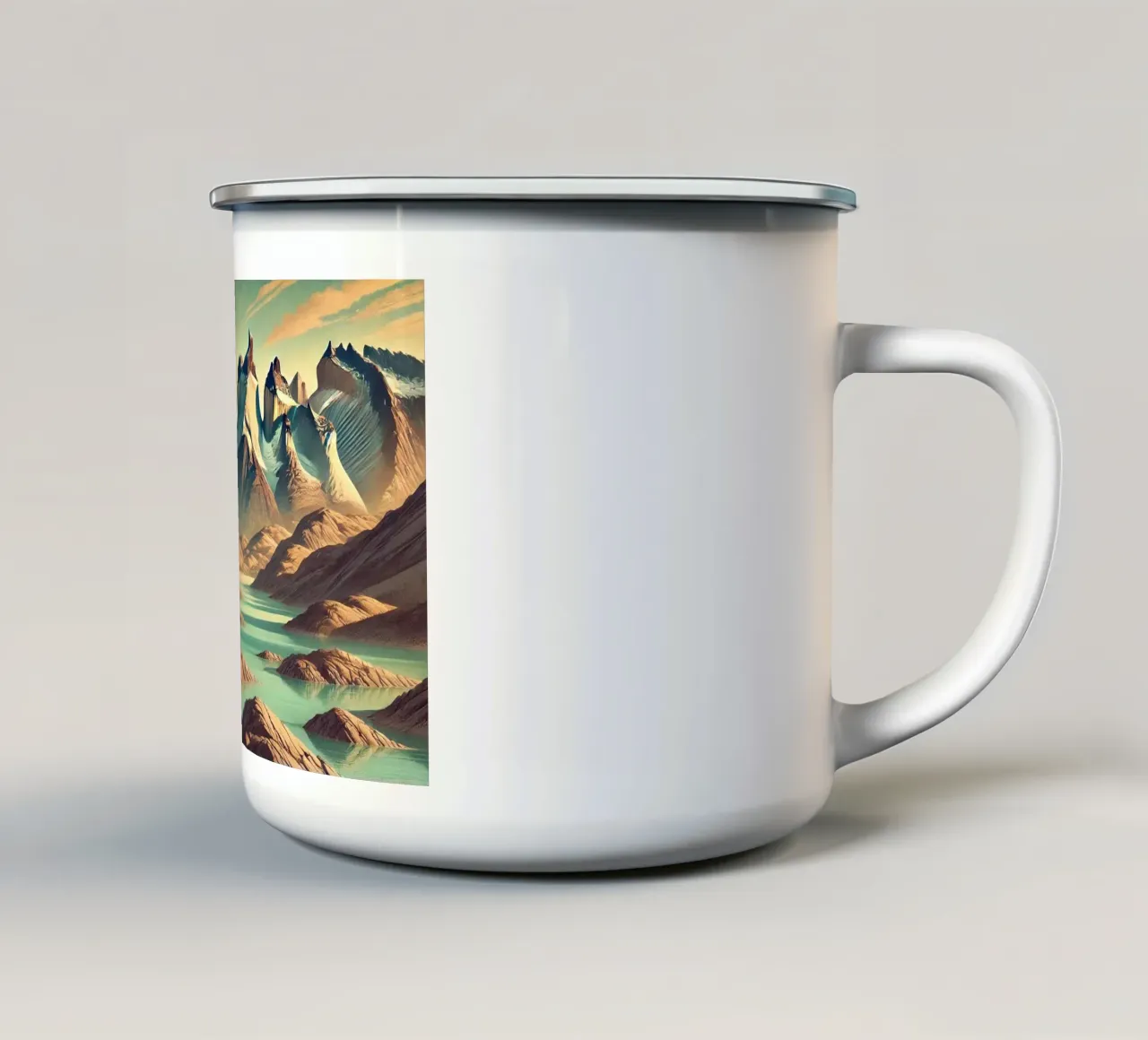 Poster d'epoca del Cile, Torres del Paine tazza in smalto da Wanderlust Vibes
