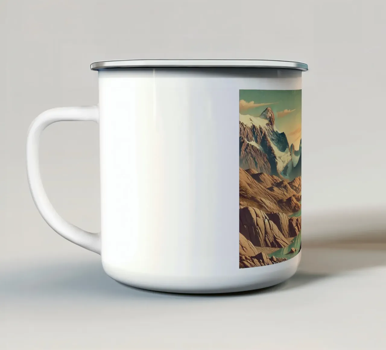 Poster d'epoca del Cile, Torres del Paine tazza in smalto da Wanderlust Vibes