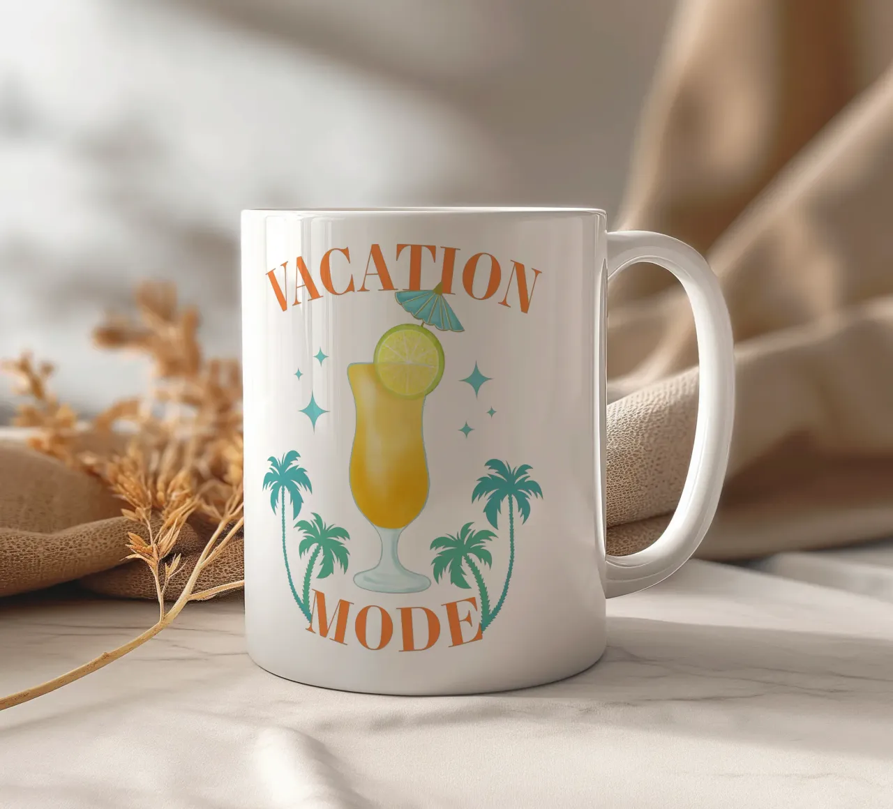Urlaubsstimmung mit vitaminreichem Cocktail Keramik Tasse von CalliLetters