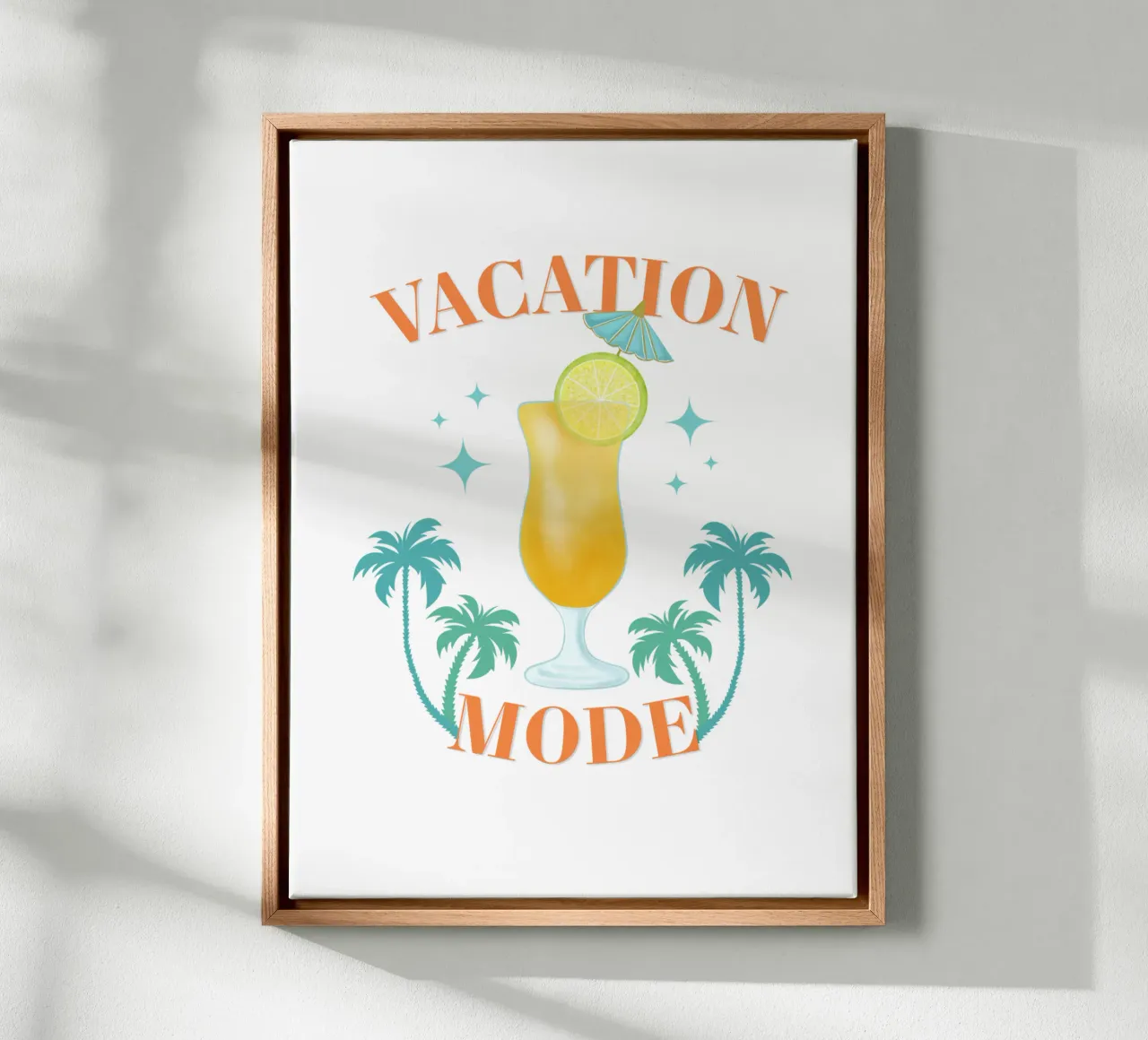 L'umore delle vacanze con un cocktail ricco di vitamine tela con Cornice a cassetta da CalliLetters
