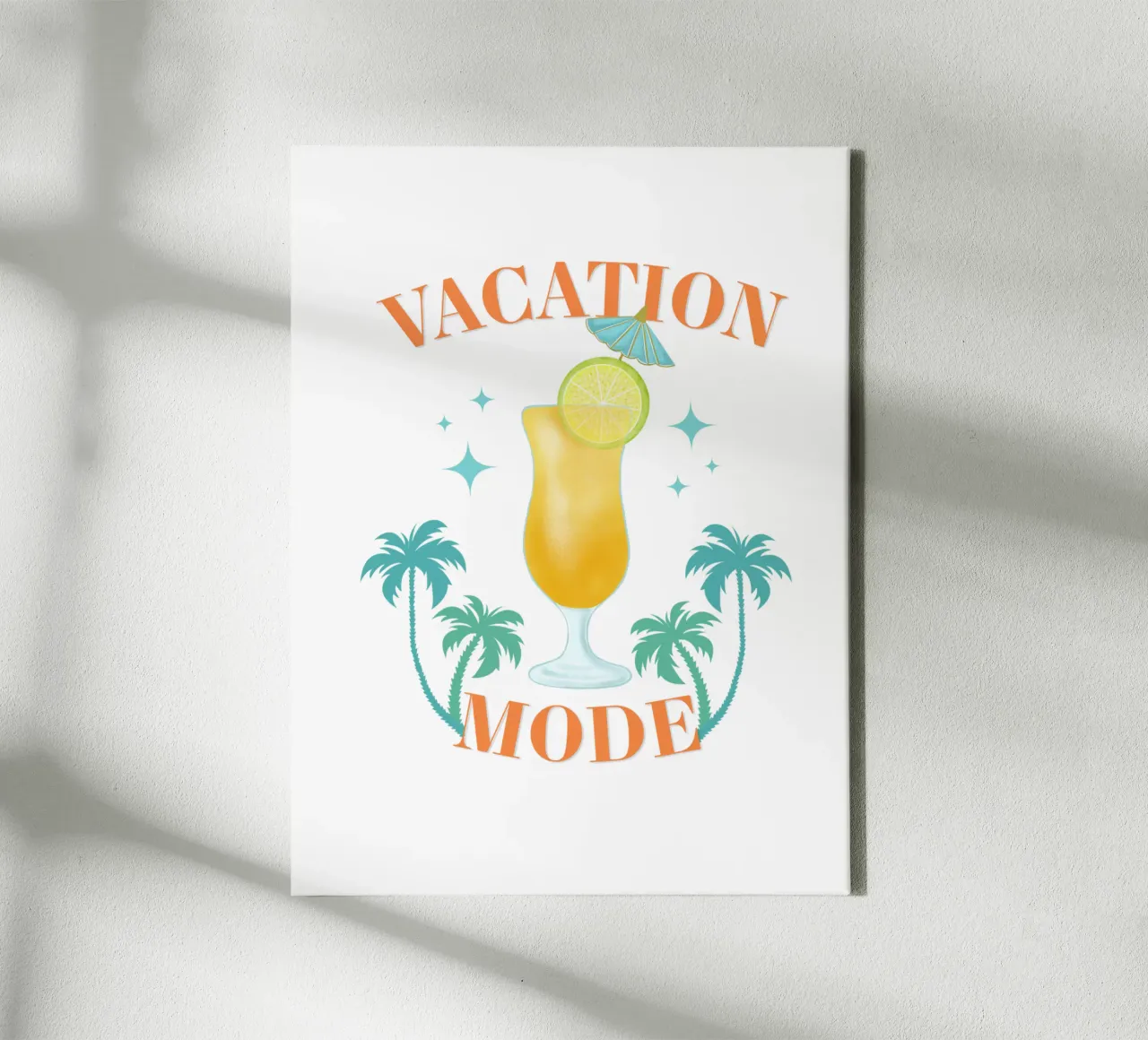L'umore delle vacanze con un cocktail ricco di vitamine tela con Cornice a cassetta da CalliLetters
