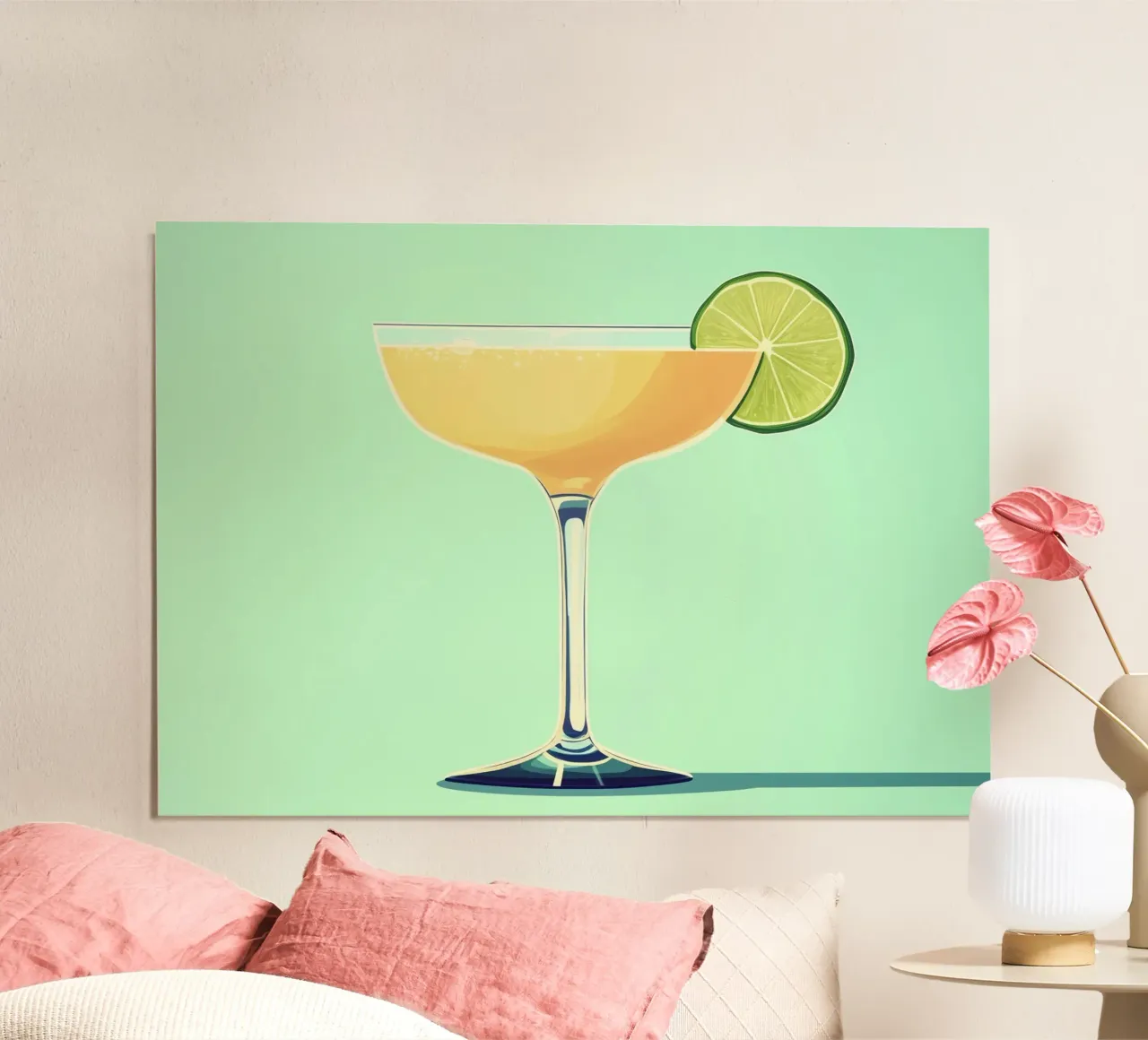 Cocktail moderno di metà secolo Minimalista Menta e Lime Pop Art carta hahnemühle da dawnthesea