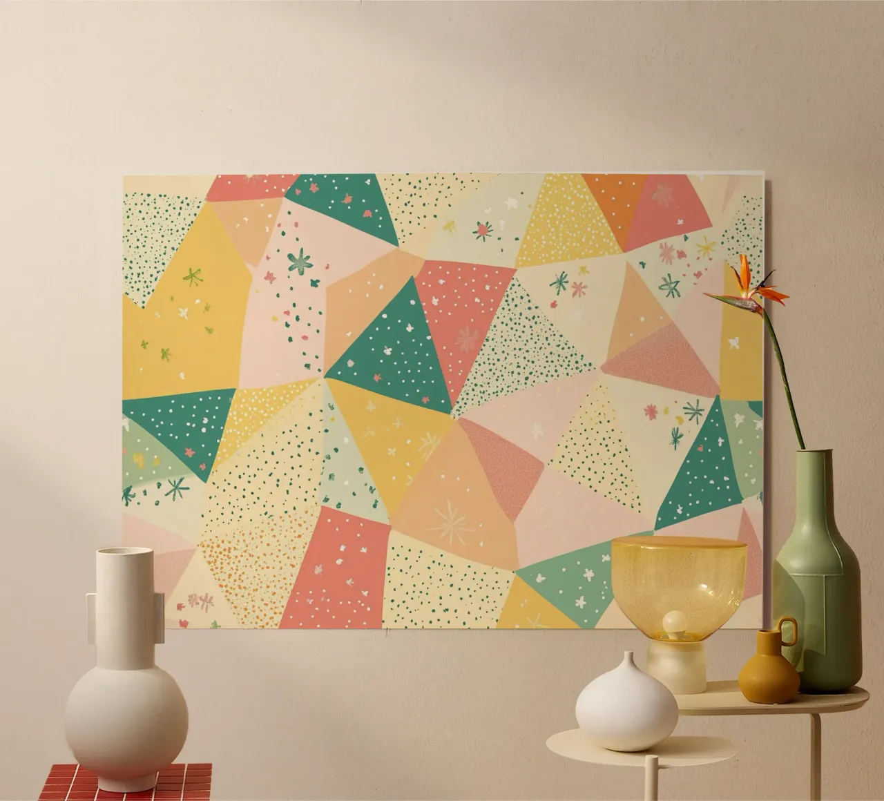 Patchwork géométrique Maximalist Abstract Boho Pattern Print panneau forex de dawnthesea