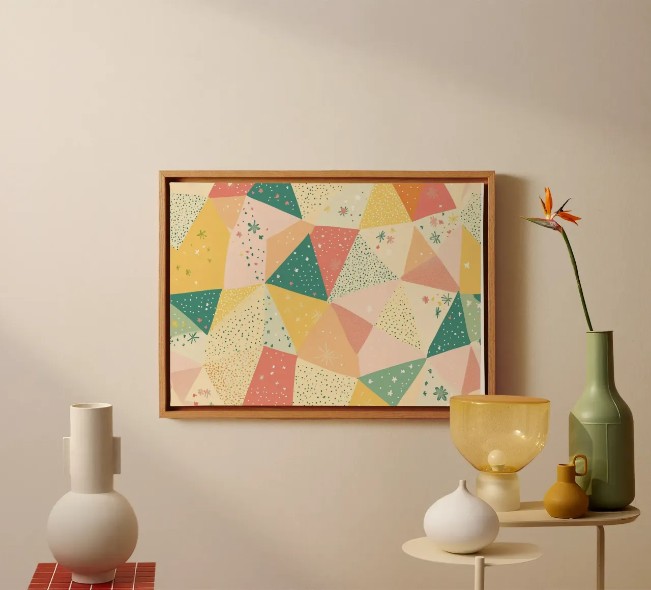 Patchwork géométrique Maximalist Abstract Boho Pattern Print toile de dawnthesea