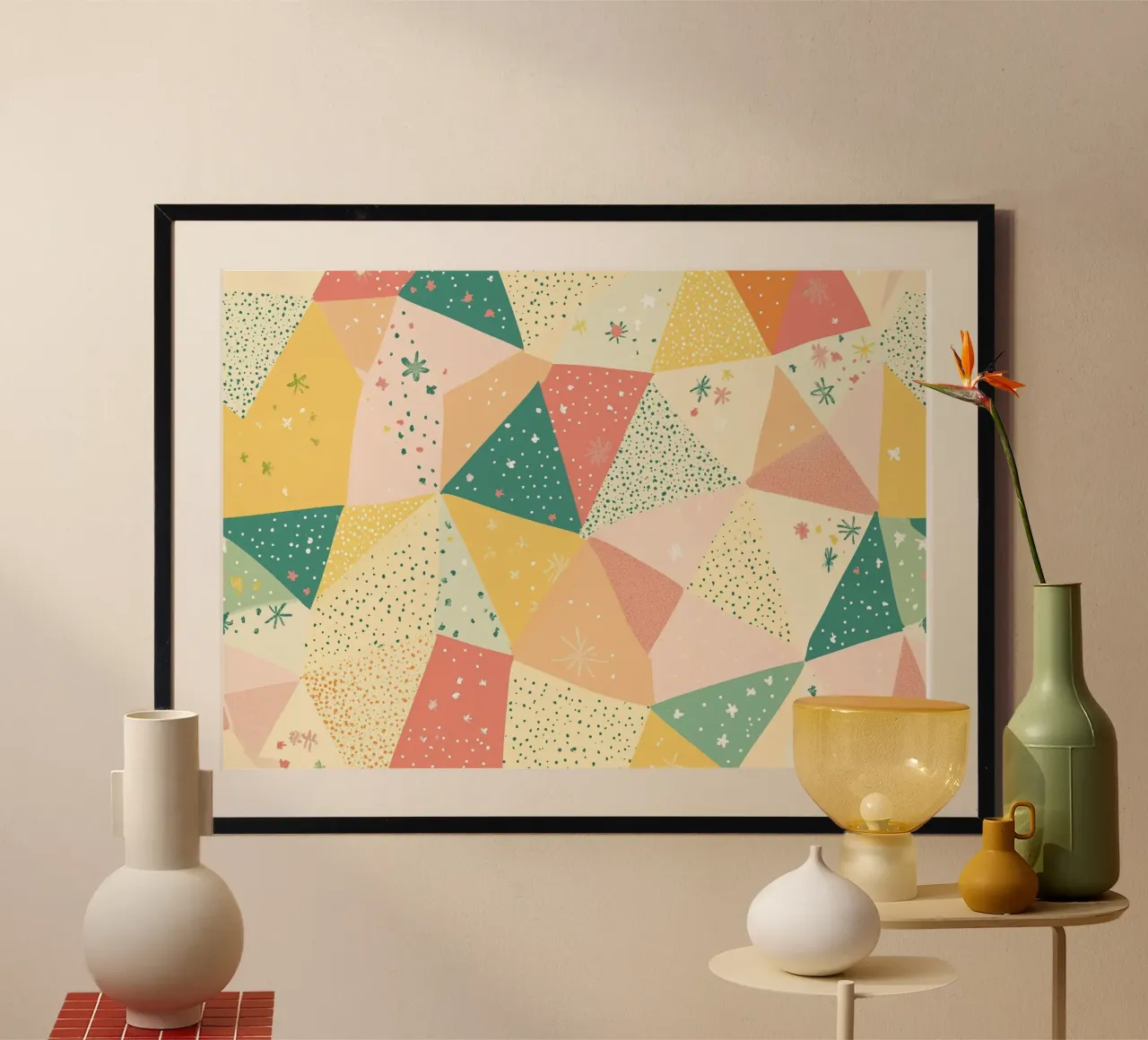 Patchwork géométrique Maximalist Abstract Boho Pattern Print poster de dawnthesea