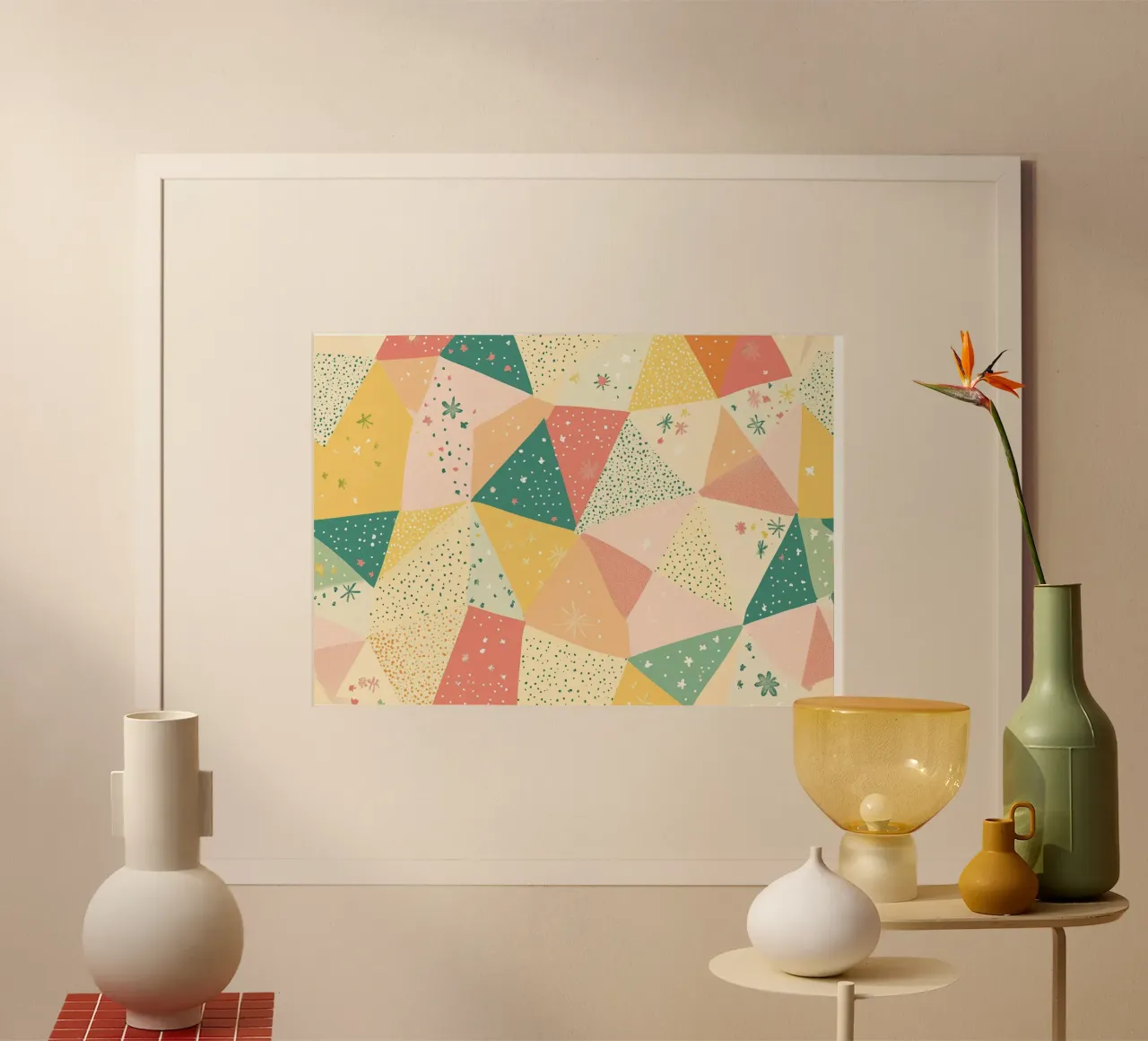 Patchwork géométrique Maximalist Abstract Boho Pattern Print poster de dawnthesea