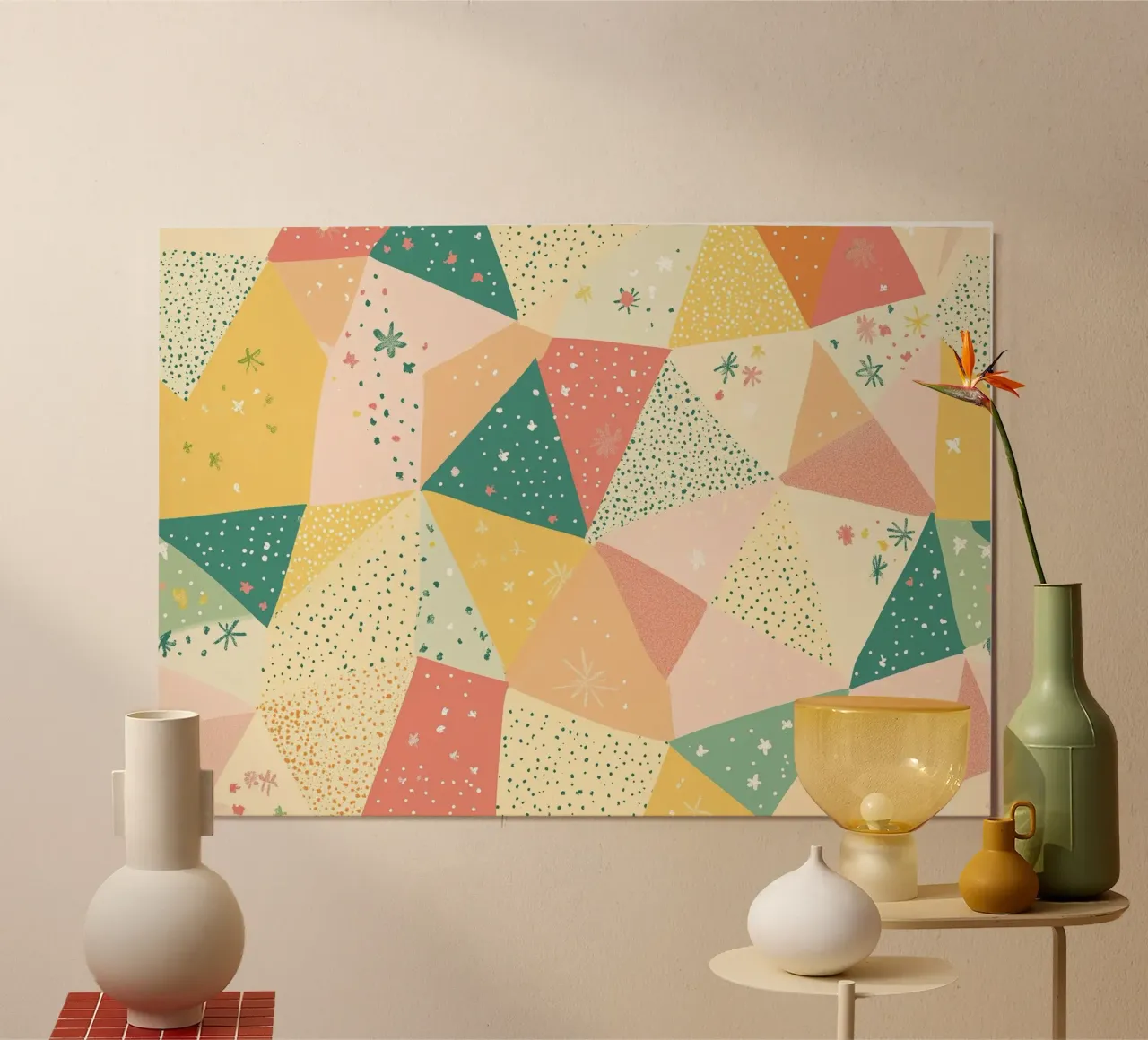 Patchwork géométrique Maximalist Abstract Boho Pattern Print poster de dawnthesea