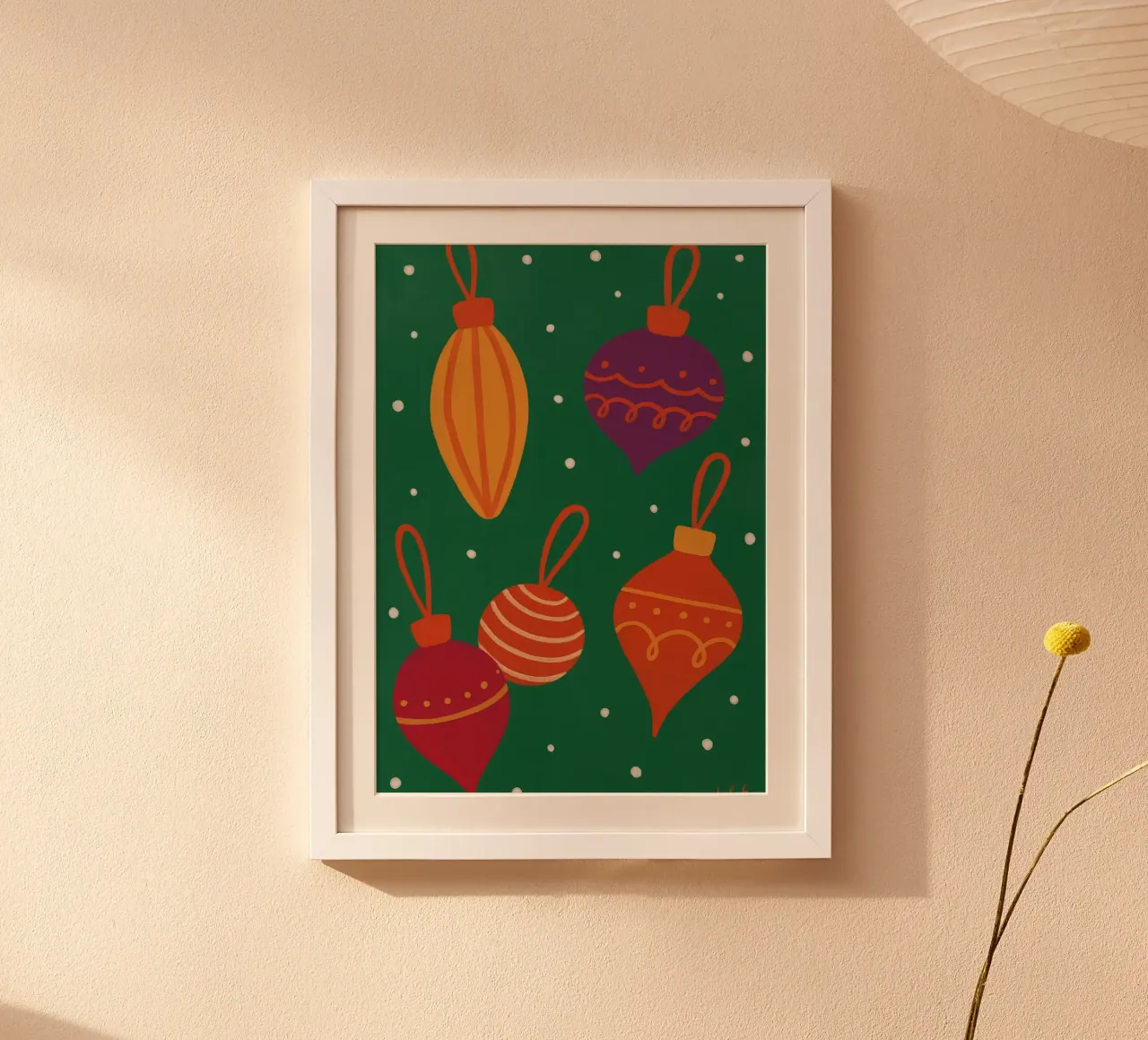 Ornamenti moderni di metà secolo Retro Geometric Christmas Poste carta hahnemühle da postaprinta