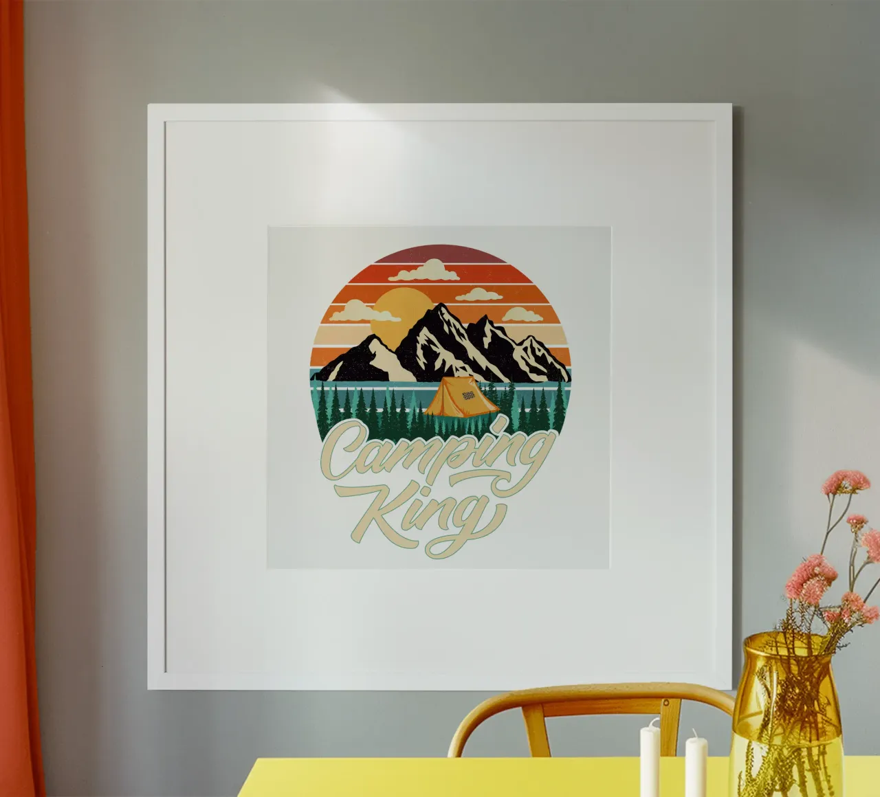 Campeggio King poster con telaio in plastica da CalliLetters