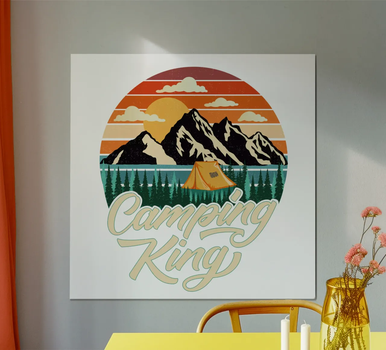 Campeggio King poster con telaio in plastica da CalliLetters