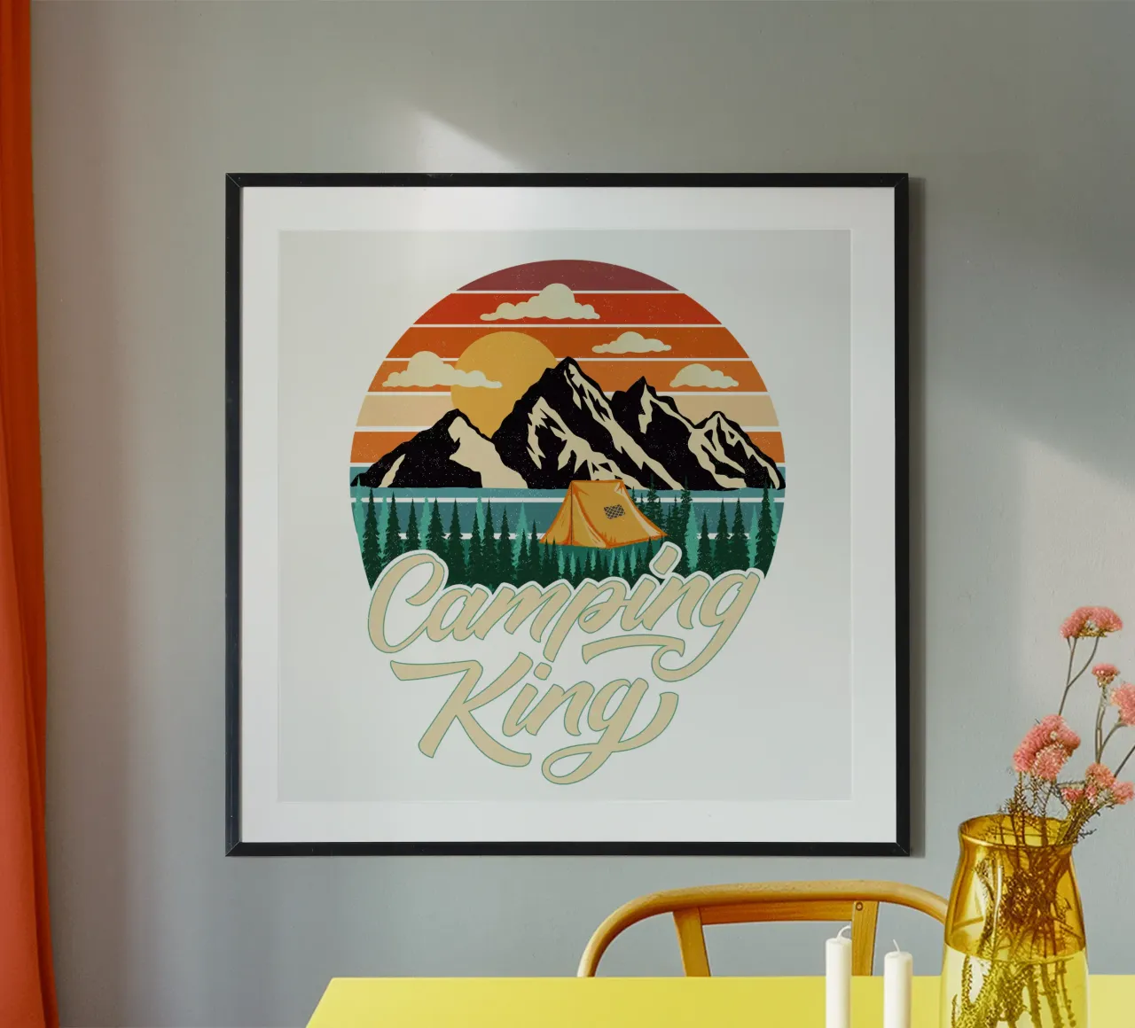 Campeggio King poster con telaio in plastica da CalliLetters