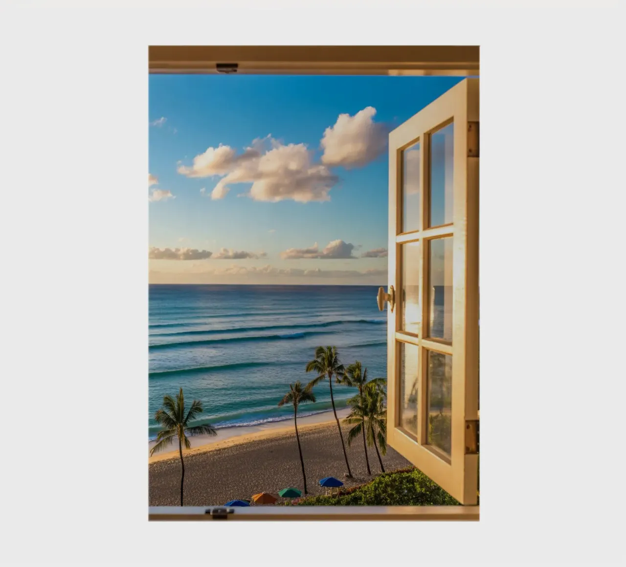Open Window on Waikiki Beach notebook by Plain Thoughts