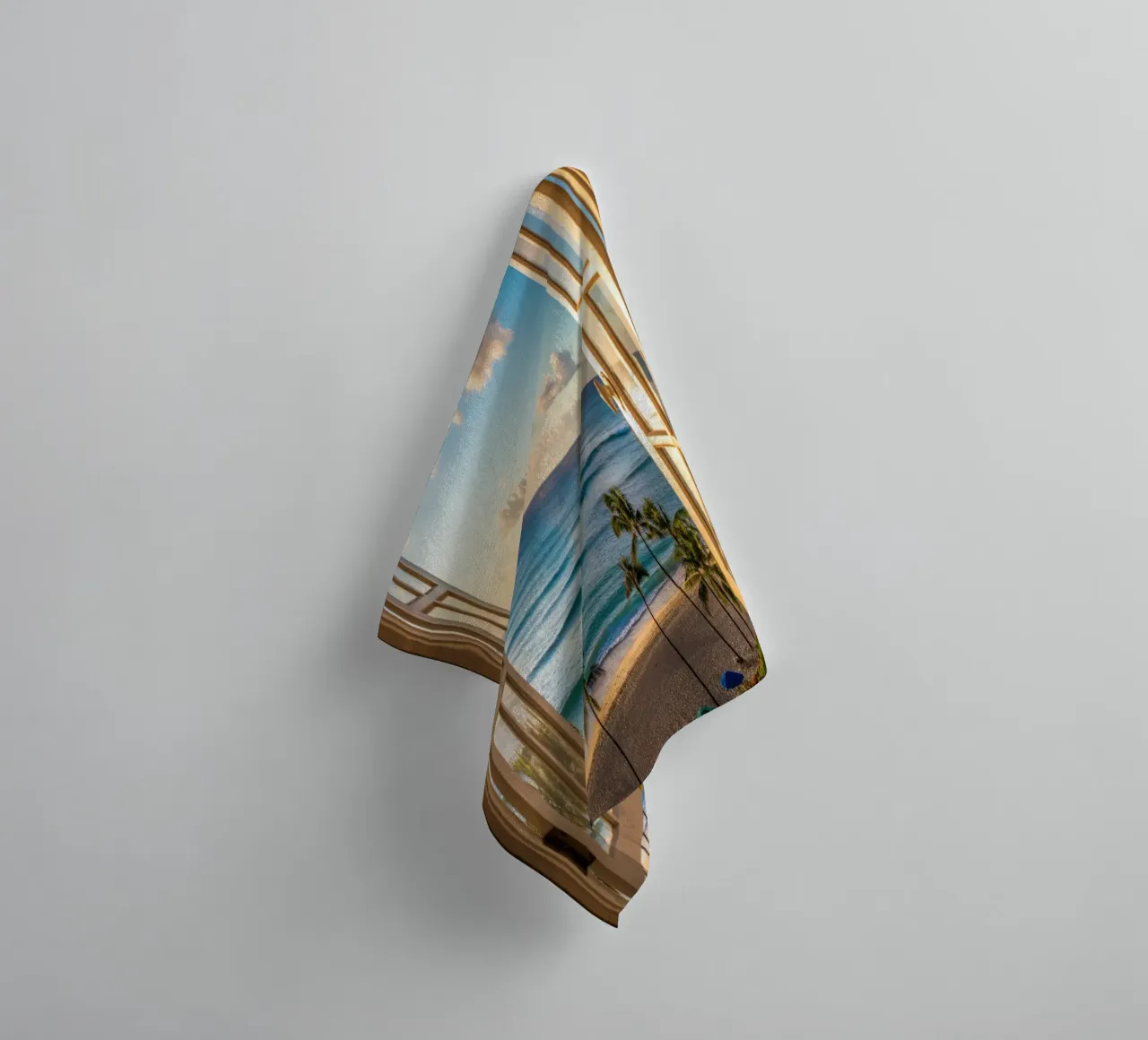 Open Window on Waikiki Beach towel by Plain Thoughts