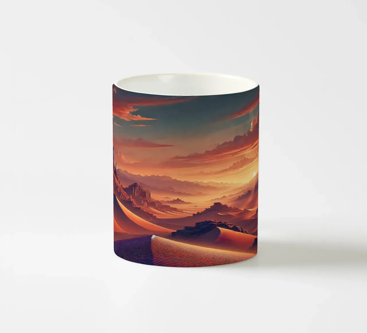 Poster d'epoca del Cile, tramonto nel deserto di Atacama tazza in ceramica da Wanderlust Vibes