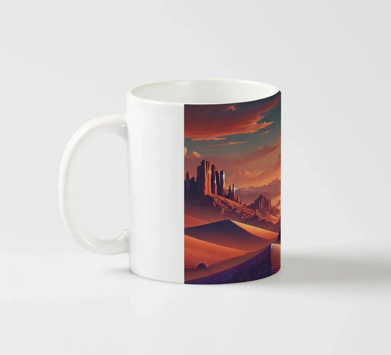Poster d'epoca del Cile, tramonto nel deserto di Atacama tazza in ceramica da Wanderlust Vibes