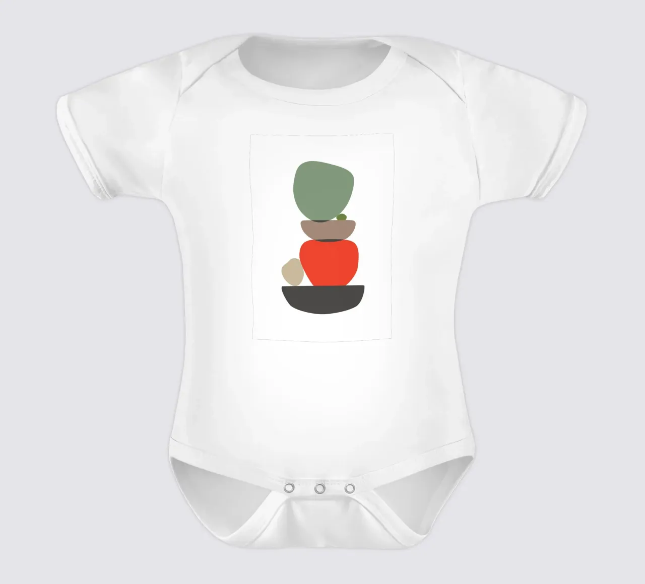 Balancing Shapes No. 3 babyrompertje korte mouwen van lazydaypaper