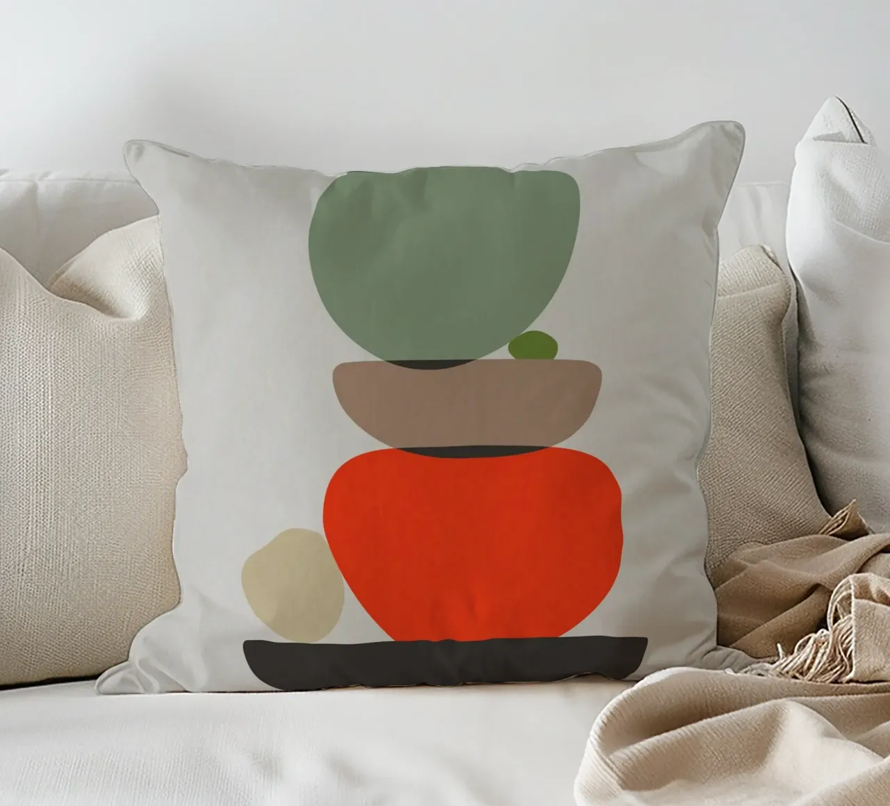 Balancing Shapes No. 3 cuscino da lazydaypaper