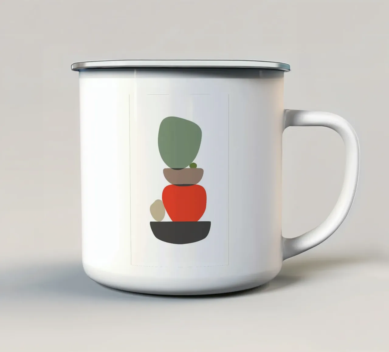Balancing Shapes No. 3 enamel mug by lazydaypaper