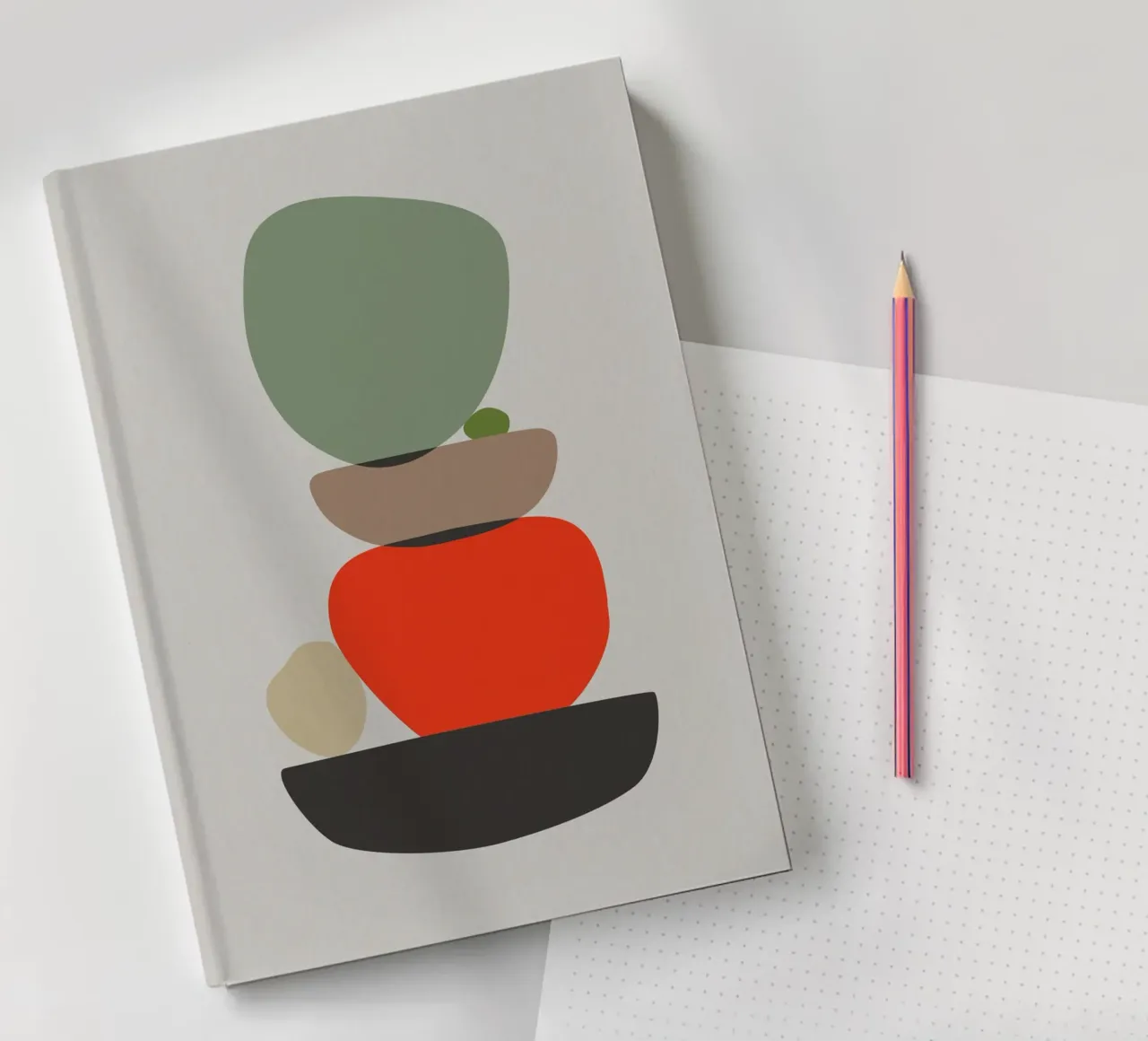 Balancing Shapes No. 3 notebook by lazydaypaper