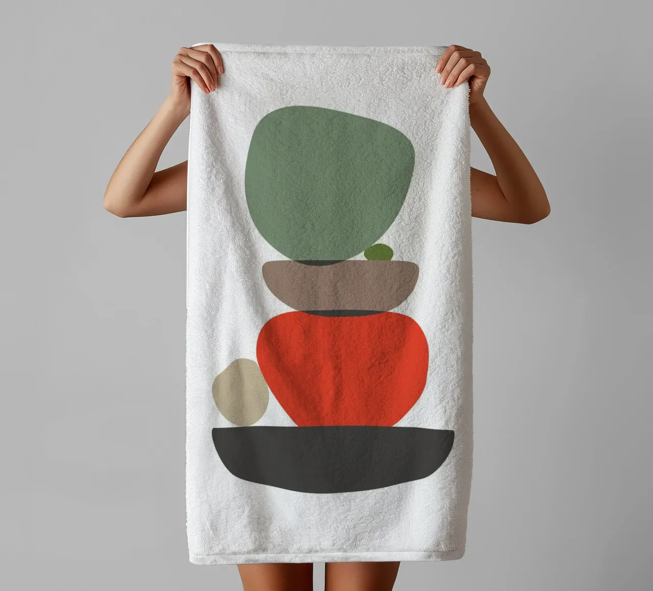 Balancing Shapes No. 3 asciugamano da bagno da lazydaypaper