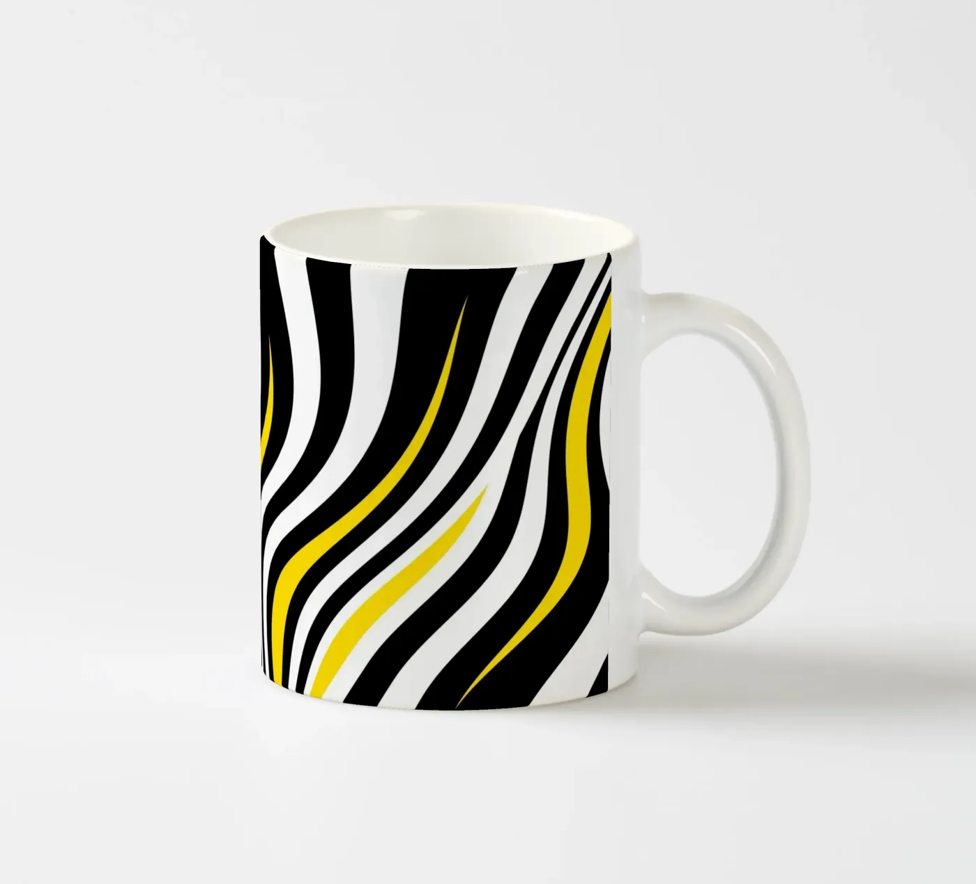 Abstract waves ceramic mug by Atteloi Art