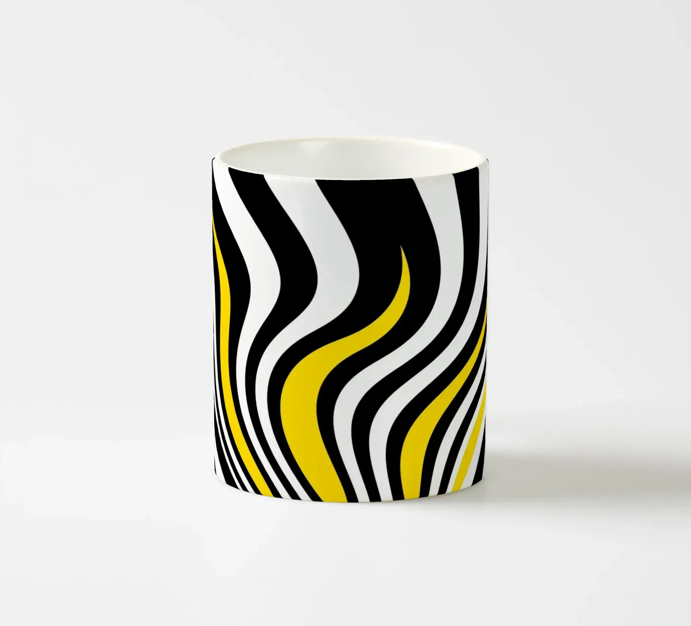 Abstract waves ceramic mug by Atteloi Art