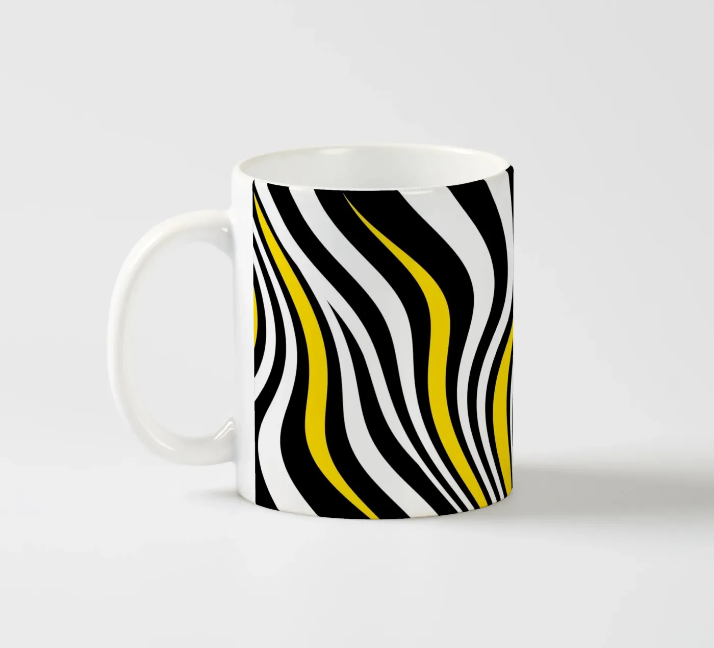 Abstract waves ceramic mug by Atteloi Art